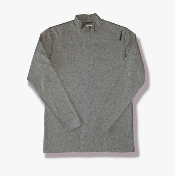 Reebok Play Warm Mock Neck Activewear Top Layer Grey Running Workout Size M - Picture 13 of 13